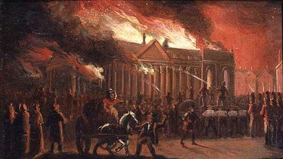 A liverpooli városháza felgyújtása 1795-ben (olaj, papír, vászonra fektetve) alkotó: William Gavin Herdman