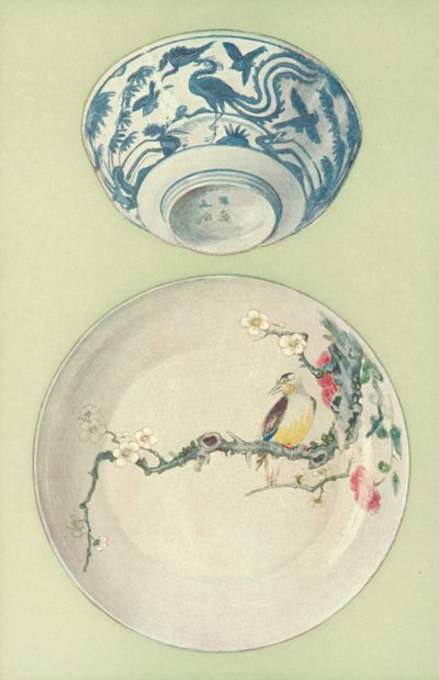 Tál, Chia Ching korszaka és Tányér, Fiatal Cheng korszaka, kínai (színes litho) alkotó: William Gibb