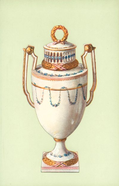 Váza, Meissen, Marcolini-korszak (színes litho) alkotó: William Gibb