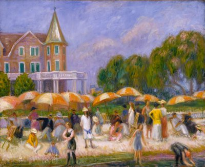 Tengerparti napernyők a Blue Pointon alkotó: William Glackens