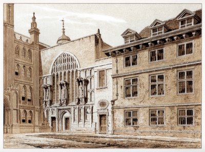 A Guildhall Chapel nyugati frontja, London City, 1886 alkotó: William Griggs