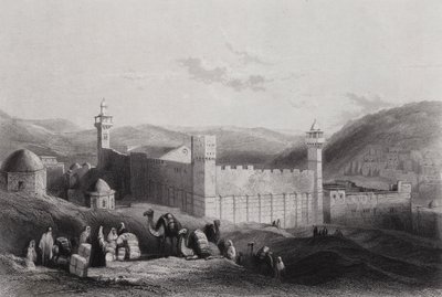 Hebron, The Haram (metszet) alkotó: William H. Bartlett