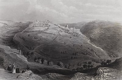 Az Oroszlán-hegy, Jeruzsálem, a Gonosz Tanács dombjáról alkotó: William H. Bartlett