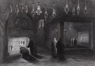 A születés szentélye, Betlehem (metszet) alkotó: William H. Bartlett