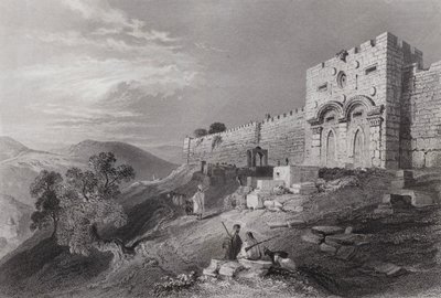 Aranykapu, Jeruzsálem (metszet) alkotó: William H. Bartlett
