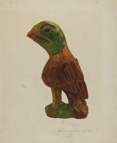 Pa. Német faragott madár, c. 1939. alkotó: William H Edwards
