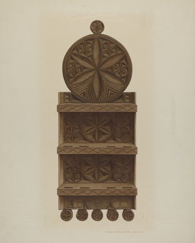 Pa. német kanáltartó, c. 1942. alkotó: William H Edwards