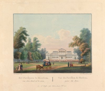 Welgelegen: A Pavillon de Harlem kilátása a Bois-ból alkotó: William H. Hoogkamer