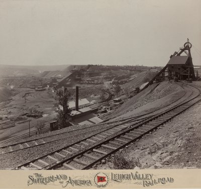 Knickerbocker Colliery közelében Shenandoah, Lehigh Valley Railroad alkotó: William H. Rau