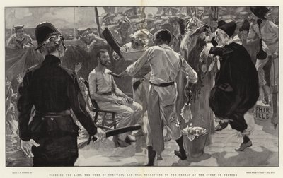 Crossing the Line, the Duke of Cornwall and York submitting to the Ordeal at the Court of Neptune  alkotó: William Hatherell