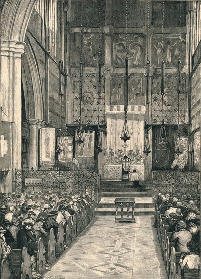 St. Albans templom belseje, Holborn, 19. század vége. alkotó: William Hatherell