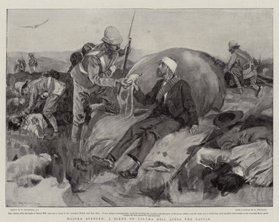 Majuba megbosszulta magát, jelenet a Talana-dombon a csata után alkotó: William Hatherell