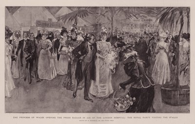 A walesi hercegnő megnyitja a sajtóbazárt a londoni kórház segítségében, a királyi párt meglátogatja a standokat alkotó: William Hatherell