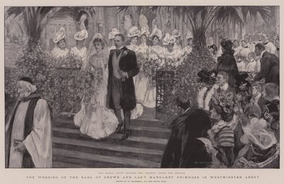 Crewe grófja és Lady Margaret Primrose esküvője a Westminster Abbeyben alkotó: William Hatherell