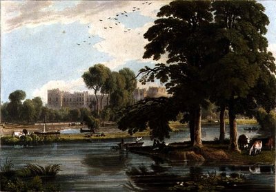 Kilátás a windsori kastélyra az Eton College játszótereiről, metszett: Robert Havell (1769-1832) 1814 (színes metszet) alkotó: William Havell