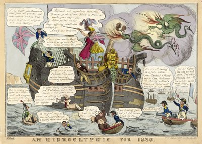 Hieroglif 1830-ra, kocsma. 1830 (kézzel színezett metszet) alkotó: William Heath