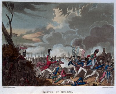 Busacói csata 1810. szeptember 27-én, J.C. Stadler metszete, megjelent 1818-ban (akvatinta) alkotó: William Heath