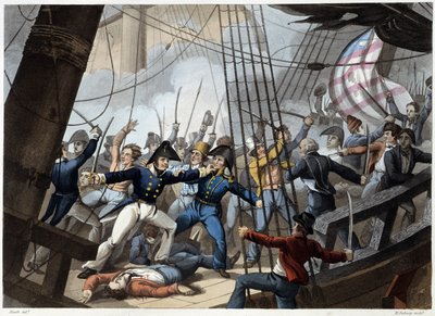 Az amerikai Chesapeake hajó ütközése alkotó: William Heath