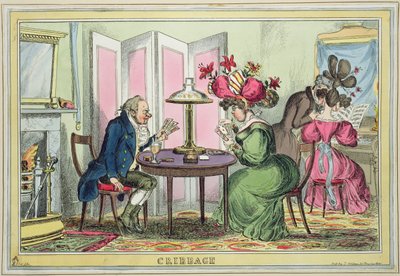 Cribbage, kiadó: Thomas McLean, London (színes rézkarc) alkotó: William Heath