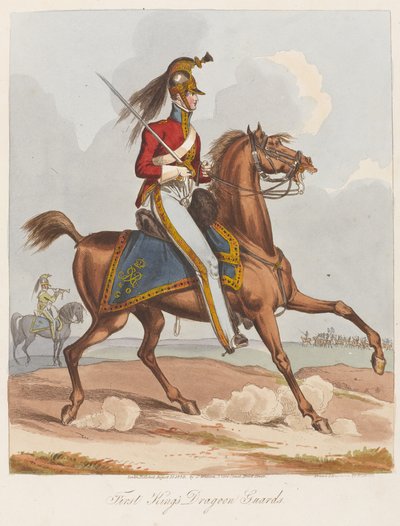 First Kings Dragoon Guards, 1820 (színes akvatinta) alkotó: William Heath