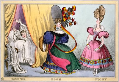 Reggel, dél, éjjel, 1828 körül (kézzel színezett metszet) alkotó: William Heath