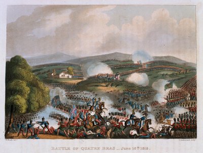 A Quatre Bras-i csata 1815. június 16-án, vésette Thomas Sutherland, 1815 (színes akvatinta) alkotó: William Heath
