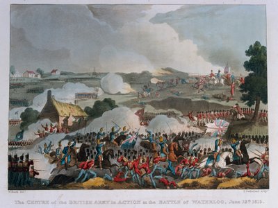 A brit hadsereg hadműveleti központja az 1815-ös waterlooi csatában (akvatinta) alkotó: William Heath