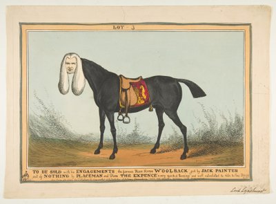Minden eljegyzésével együtt eladják – A híres versenyló gyapjúzsák, 1829. június 29. alkotó: William Heath