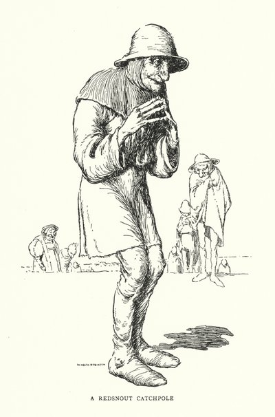 Vöröspofájú fogórúd (litho) alkotó: William Heath Robinson