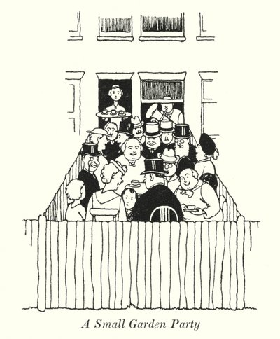 Kis kerti parti (litho) alkotó: William Heath Robinson