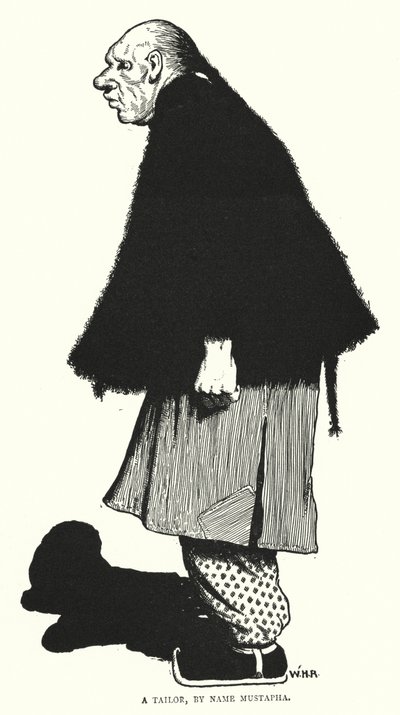 Egy szabó, név szerint Mustapha (metszet) alkotó: William Heath Robinson