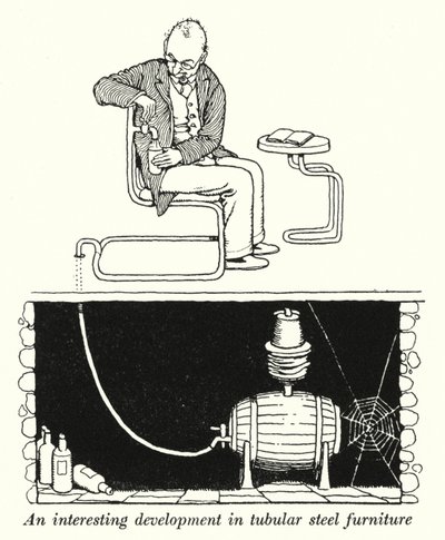 Érdekes fejlesztés a cső alakú acélbútorokban (litho) alkotó: William Heath Robinson