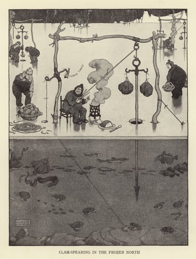 Kagylóhalászat a fagyos északon alkotó: William Heath Robinson