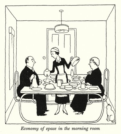 Helytakarékosság a reggeli szobában (litho) alkotó: William Heath Robinson