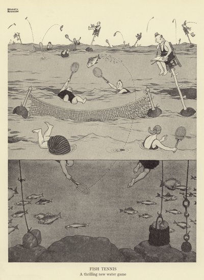 Fish Tennis, egy izgalmas új vízi játék alkotó: William Heath Robinson