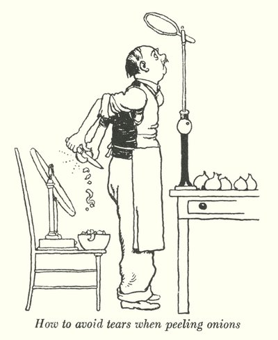 Hogyan kerüljük el a könnyezést a hagyma pucolásakor (litho) alkotó: William Heath Robinson