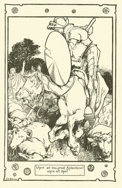 Illusztráció: Don Quijote (litho) alkotó: William Heath Robinson