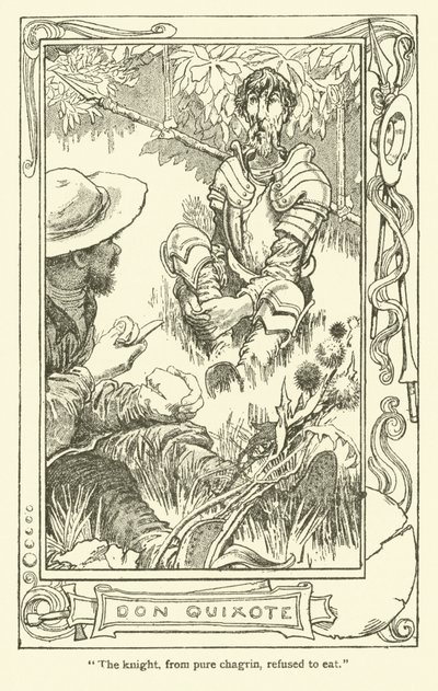Illusztráció: Don Quijote (litho) alkotó: William Heath Robinson