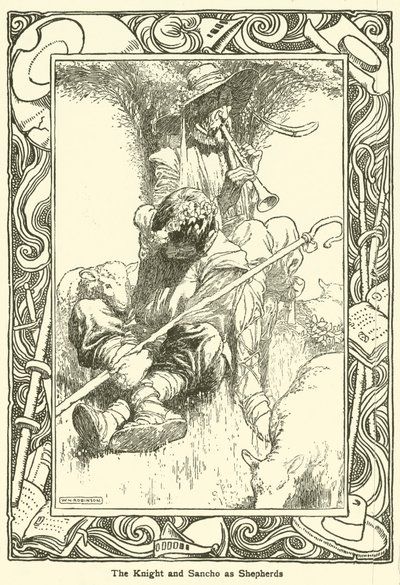 Illusztráció: Don Quijote (litho) alkotó: William Heath Robinson