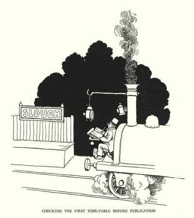 Illusztráció: Railway Ribaldry, W Heath Robinson (litho) alkotó: William Heath Robinson
