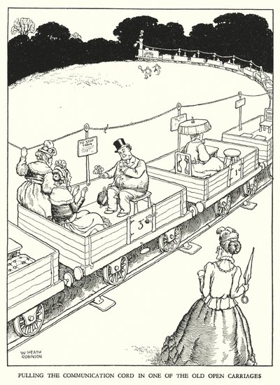Illusztráció: Railway Ribaldry, W Heath Robinson (litho) alkotó: William Heath Robinson