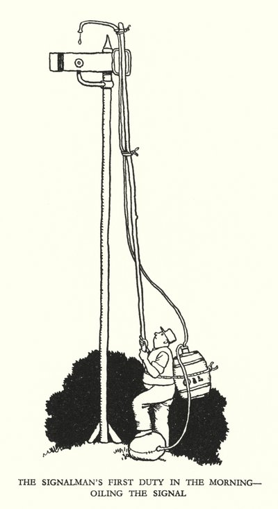 Illusztráció: Railway Ribaldry, W Heath Robinson (litho) alkotó: William Heath Robinson