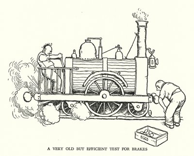 Illusztráció: Railway Ribaldry, W Heath Robinson (litho) alkotó: William Heath Robinson