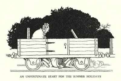 Illusztráció: Railway Ribaldry, W Heath Robinson (litho) alkotó: William Heath Robinson