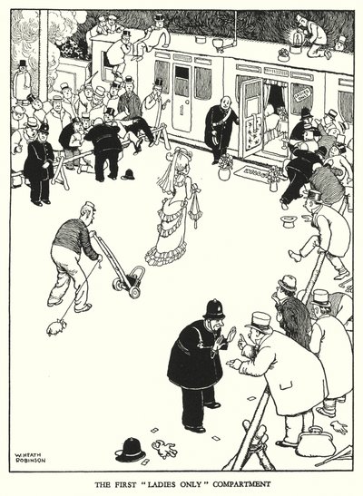 Illusztráció: Railway Ribaldry, W Heath Robinson (litho) alkotó: William Heath Robinson
