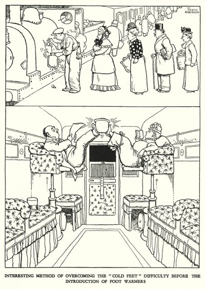Illusztráció: Railway Ribaldry, W Heath Robinson (litho) alkotó: William Heath Robinson
