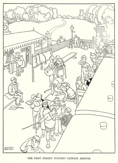 Illusztráció: Railway Ribaldry, W Heath Robinson (litho) alkotó: William Heath Robinson