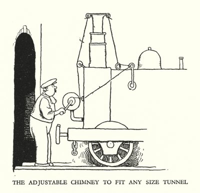 Illusztráció: Railway Ribaldry, W Heath Robinson (litho) alkotó: William Heath Robinson