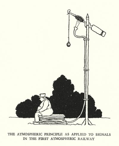 Illusztráció: Railway Ribaldry, W Heath Robinson (litho) alkotó: William Heath Robinson