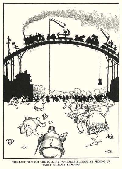 Illusztráció: Railway Ribaldry, W Heath Robinson (litho) alkotó: William Heath Robinson